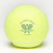 Perfecte match Moderne bruiloft gunst Tennisballen (Voorkant)