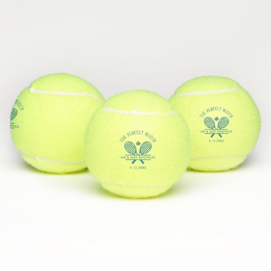 Perfecte match Moderne bruiloft gunst Tennisballen (Multi)