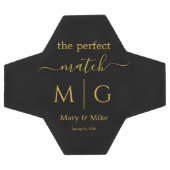 Perfecte Match Monogram Geschenk Paar Naam Zwart Voetbal (Enkel)