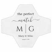 Perfecte Match Monogram Verloofd Naam Wit Voetbal (Enkel)