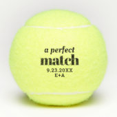 Perfecte Match Personalized Wedding Tennis Balls Tennisballen (Voorkant)