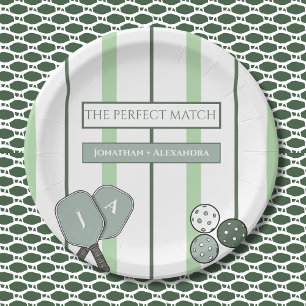 Perfecte Match Pickleball Koppels Bruidsfeest Papieren Bordje