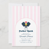 Perfecte Match Preppy Pickleball Bachelorette Fees Kaart (Voorkant)