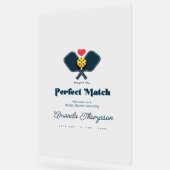 Perfecte Match Preppy Pickleball Bruiloft Borrel Acryl Bord (Hoek)
