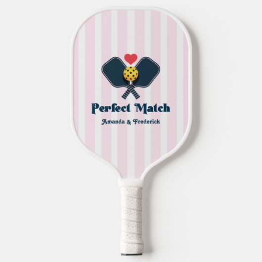Perfecte Match Preppy Pickleball Bruiloftsshower Paddle (Voorkant)