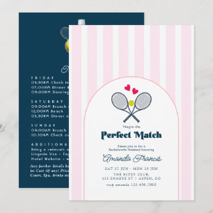 Perfecte Match Preppy Tennis Bachelorette Weekend Kaart