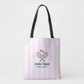 Perfecte Match Preppy Tennis Bruiloftsborrel Tote Bag (Voorkant)