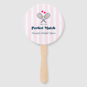 Perfecte Match Preppy Tennis Trouw Bruiloft Handwaaier (Voorkant)