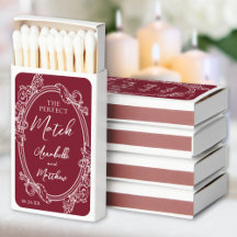 Perfecte Match Vintage Getekende Rode Trouwgunst