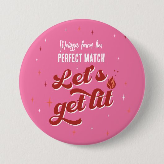 Perfecte match vrijgezellenfeest ronde button 7,6 cm (Voorkant)