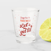 Perfecte match vrijgezellenfeest shot glas (Voorkant)