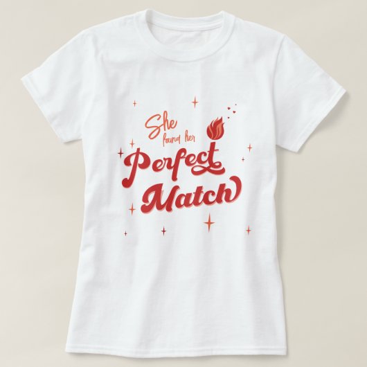 Perfecte match vrijgezellenfeest t-shirt (Design voorkant)