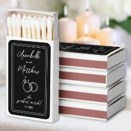 Perfecte Match Zwarte Trouw Matchbox Favoren
