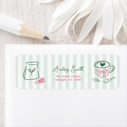 Perfecte Matcha Bruidsmeisjesfeest Retouradres Etiket (Insitu)