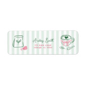 Perfecte Matcha Bruidsmeisjesfeest Retouradres Etiket (Voorkant)