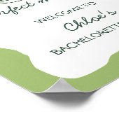Perfecte Matcha Groene Bachelorette Welkom Poster (Hoek)