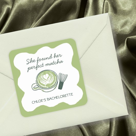 Perfecte Matcha Groene Thee Bachelorette Vierkante Sticker