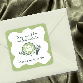 Perfecte Matcha Groene Thee Vrijgezellenfeest Vierkante Sticker