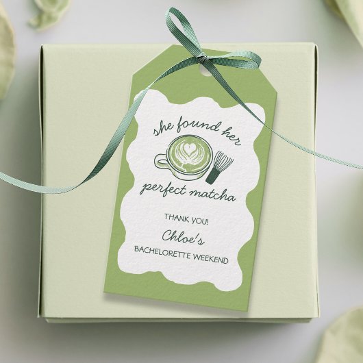 Perfecte Matcha Groene Theekop & Garde Dames Bruid Cadeaulabel