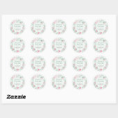 Perfecte Matcha Roze en Groene Bruidsdouche Ronde Sticker (Vel)