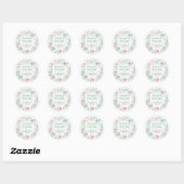 Perfecte Matcha Roze en Groene Bruidsdouche Ronde Sticker (Vel)