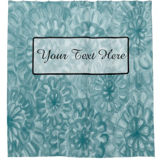 Perfecte matchingkleuren, Waterverf bloemen Douchegordijn (Voorkant)