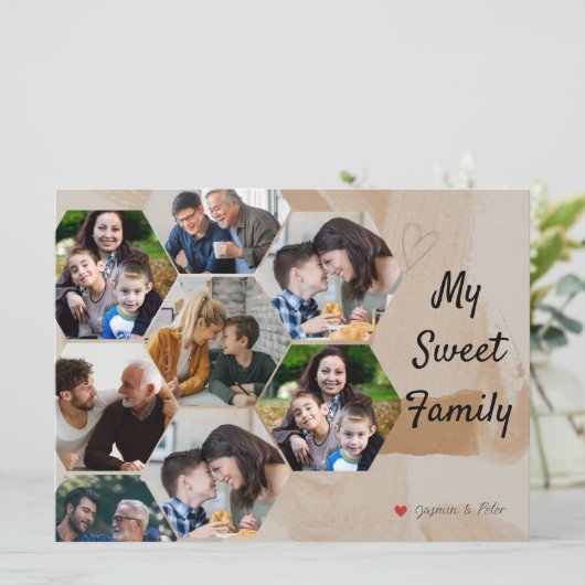 Perfecte minimalistische fotocollage familieherinn (Staand voorkant)