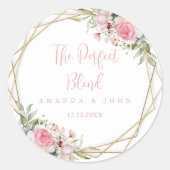 Perfecte mix bloem bruiloft koffie ronde sticker (Voorkant)