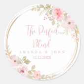 Perfecte mix bloem bruiloft koffie ronde sticker (Voorkant)