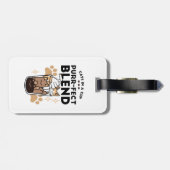 Perfecte Mix: Kat en Koffie Kunst voor Dierenliefh Bagagelabel (Achterkant horizontaal)