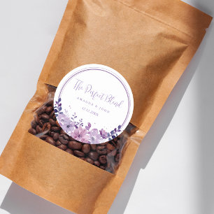 Perfecte mix Paarse bloem bruiloft koffie Ronde Sticker