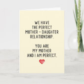 Perfecte Moeder Dochter Relatie Kaart (Voorkant)