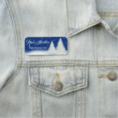 Perfecte mooie kerstblauwe boom naamplaatje (In situ)