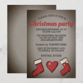 Perfecte, mooie, kerstsockets-uitnodiging kaart (Voorkant / Achterkant)