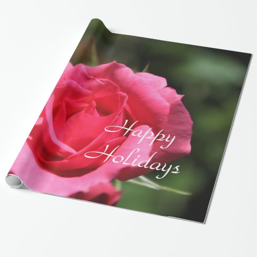 perfecte , mooie zomerfoto van een roze roos cadeaupapier (Uitgerold)