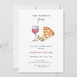 Perfecte Paar Wijn Pizza Couple's Douche Kaart