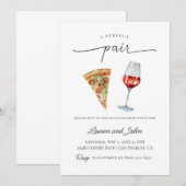 Perfecte Paar Wijn Pizza Verlovingsfeest Douche Kaart (Voorkant / Achterkant)
