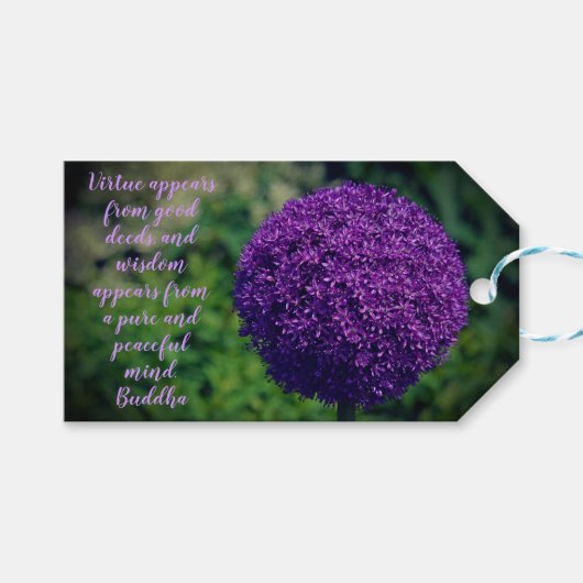 Perfecte Paarse Allium Flower Motivatie Quote Cadeaulabel (Voorkant (Horizontaal))