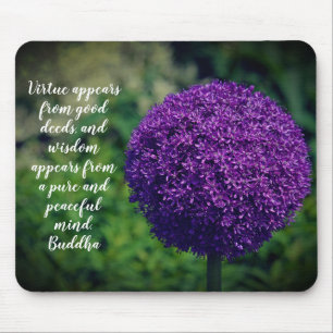 Perfecte Paarse Allium Flower Motivatie Quote Muismat