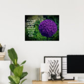 Perfecte Paarse Allium Flower Motivatie Quote Poster (Thuiskantoor)