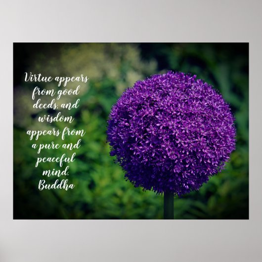 Perfecte Paarse Allium Flower Motivatie Quote Poster (Voorkant)