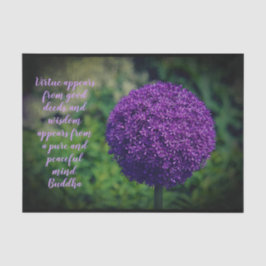 Perfecte Paarse Allium Flower Motivatie Quote Tissuepapier
