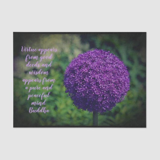 Perfecte Paarse Allium Flower Motivatie Quote Tissuepapier (Voorkant)