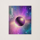 Perfecte Paarse kosmische bol die in kosmos drijft Legpuzzel (Verticaal)