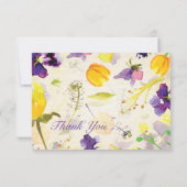 Perfecte Paarse Pansies Dank je kaarten (Achterkant)