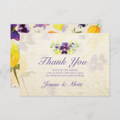 Perfecte Paarse Pansies Dank je kaarten (Voorkant / Achterkant)