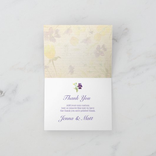 Perfecte Paarse Pansies dankt u Kaarten (Binnen)