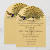 Perfecte Pair Peacock Gele Elegantie Kaart (Voorkant / Achterkant)