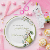 Perfecte Parel Bloemige Bruiloftsborrel Papieren Bordje (Feest)