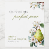 Perfecte Parel Bloemrijke Bruidsmeisjesborrel Wijn Etiket (Enkel label)